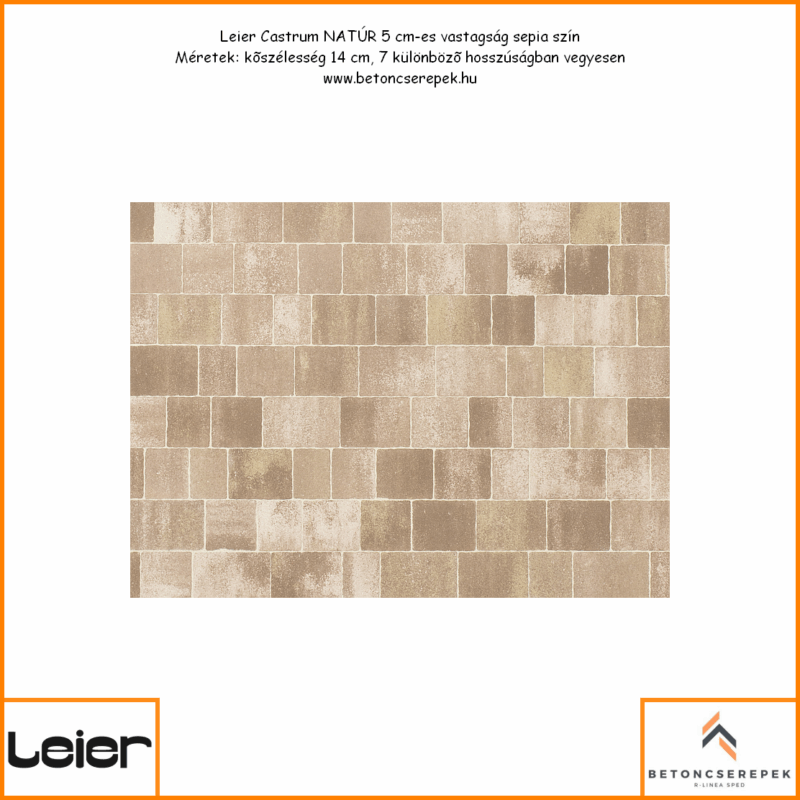 leier castrum natur terko sepia 5 cm - betoncserepek.hu