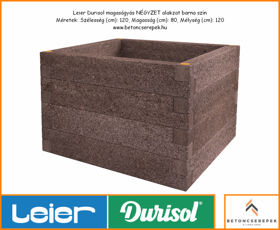 leier durisol magasagyas negyzet alakzat barna - betoncserepek.hu